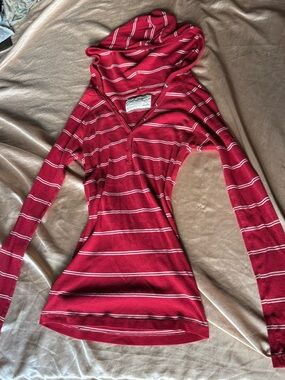 Vintage Aeropostale Striped Henley Hoodie